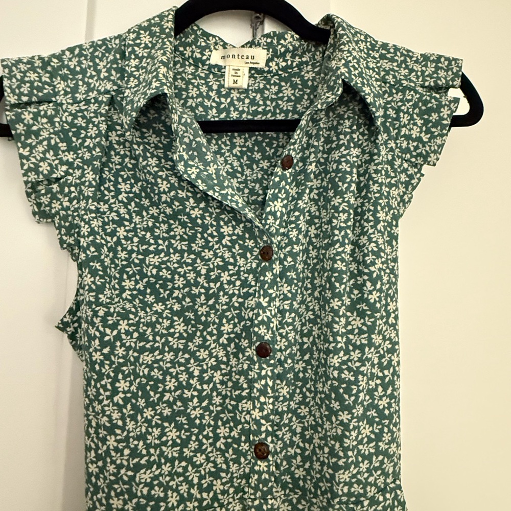 Target Green and White Flutter Sleeve Dress